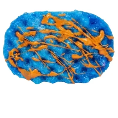 esponja de baño jabón azul bergamota pachulí